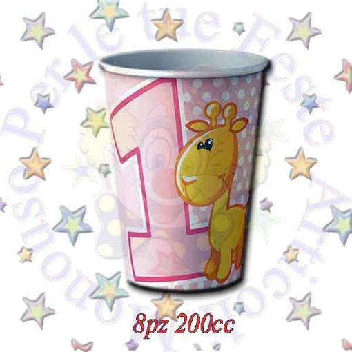 Immagine di Bicchieri 1° compleanno girl 8pz