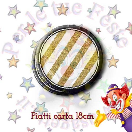 Immagine di Piatti black/gold Ø 18 8pz