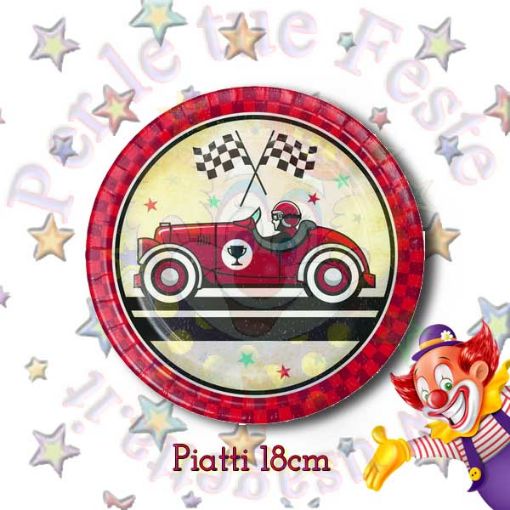 Immagine di Piatti Vintage race car Ø18cm 8pz