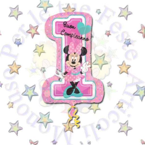 Immagine di Pallone foil 1 compleanno Minnie 71cm