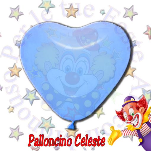Immagine di Palloncino CUORE Celeste Ø30cm 1pz  lattice