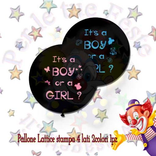 Immagine di Pallone gigante lattice nero its a boy or a girl? Ø75cm 1pz
