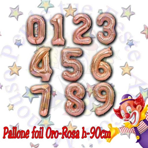 Immagine di Palloncino Foil Nr. 0 Oro-Rosa 100cm