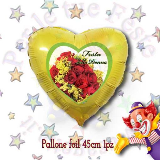 Immagine di Pallone foil cuore festa della donna Ø45
