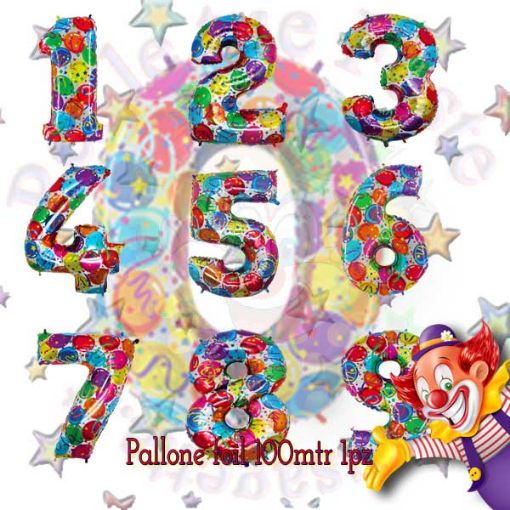 Immagine di Palloncino Foil nr. 0 Multicolor 100cm
