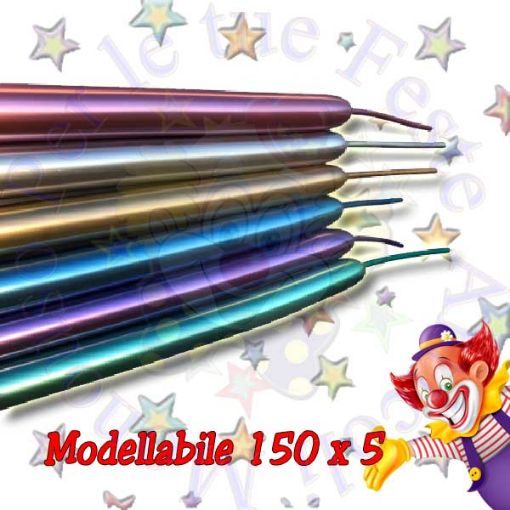 Immagine di Palloncini modellabile blu metallizzato 150cm 1pz