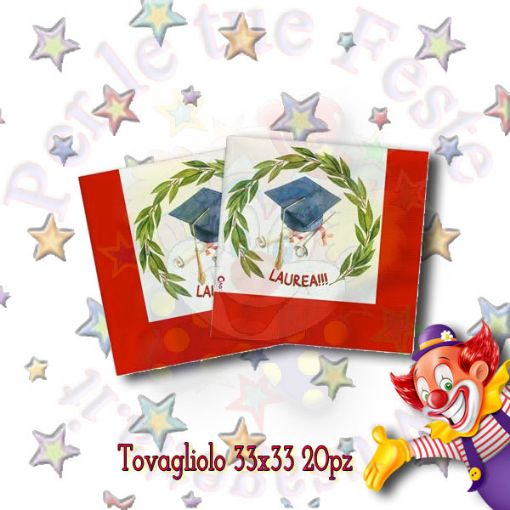 Immagine di Tovaglioli Laurea compostabili 33x33 20pz