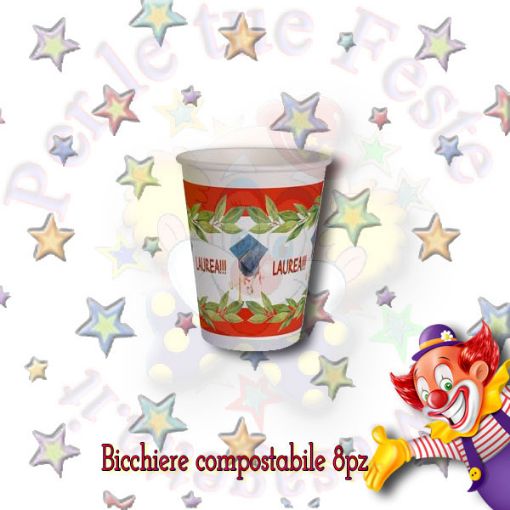 Immagine di Bicchieri Laurea compostabili 255ml 8pz