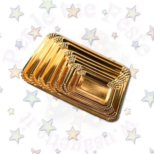 Immagine di Vassoio rettangolare oro nr 8 124gr/pz 1pz
