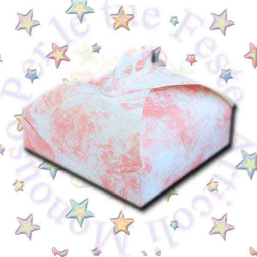 Immagine di Scatola porta torta damasco bianco 41x41x7