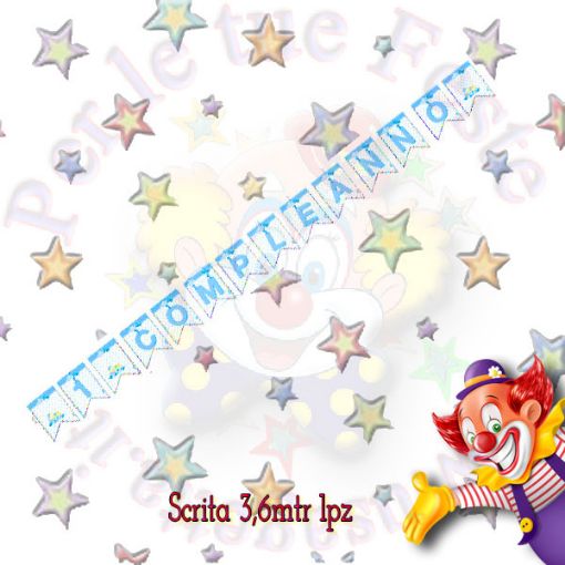 Immagine di Scritta 1° Compleanno celeste 3.6mtr
