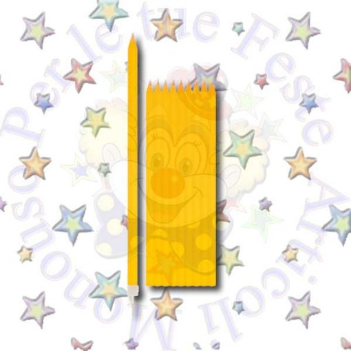 Immagine di Candeline gialle c/sostegno 15,5cm 10pz