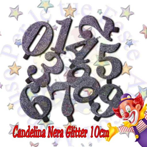 Immagine di Candela n° 3 glitter nero 9,5cm