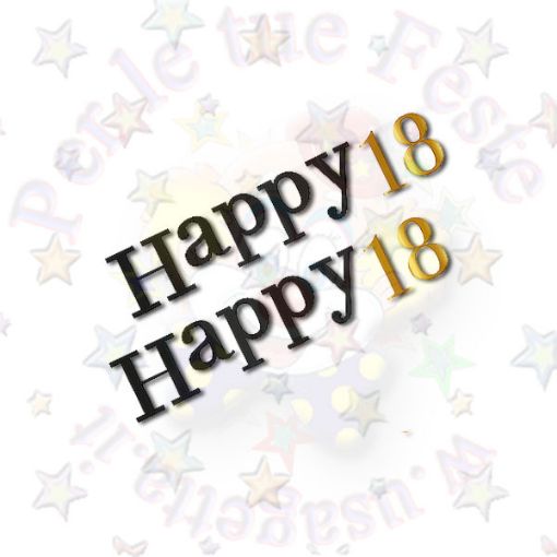 Immagine di Festone Happy 18  oro/nero 2,2mtr