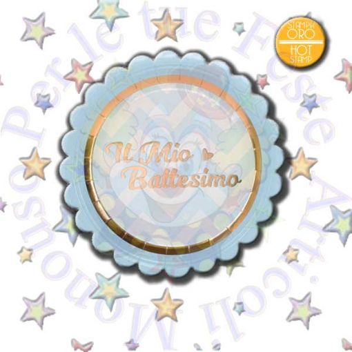 Immagine di PIATTI BABY CHIC AZZ. IL MIO BATTESIMO 8pz 18CM