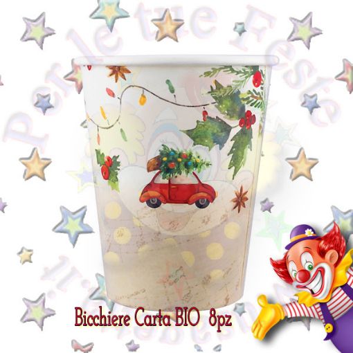 Immagine di Bicchieri Jingle Bells 250cc 8pz biodegradabile