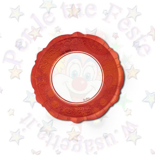 Immagine di Piatti  Liberty Ø21 Bianco bordo rosso metalizzato 8pz