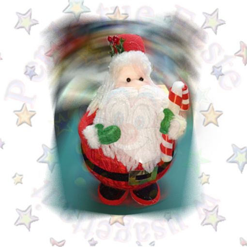 Immagine di Babbo gomitolo con candycan in polistirolo e tessuto H 42cm