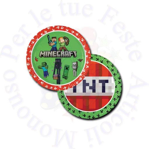 Immagine di Piatti Minecraft mix Ø23cm carta 8pz