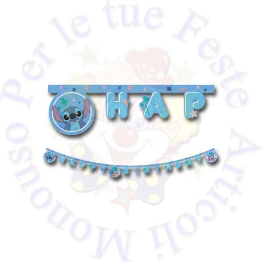 Immagine di Festone Happy Birthday Stitch 2mtr
