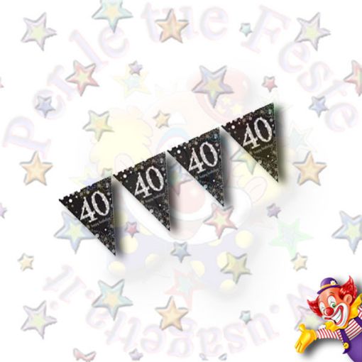 Immagine di Bandierine Happy birthday 40 prismatic 4mtr