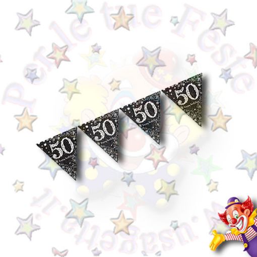 Picture of Bandierine Happy birthday 50 prismatic 4mtr