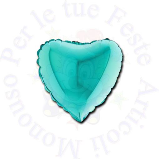 Immagine di Palloncino foil cuore acquamarina metallizzato 45cm 18