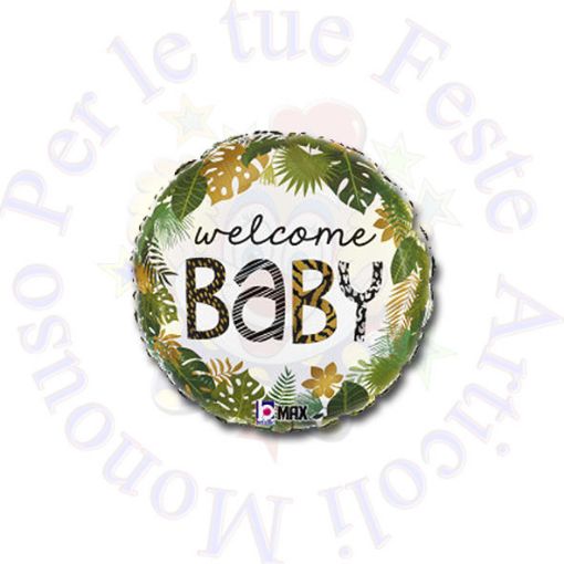 Immagine di Pallone foil giungla Welcome baby Ø45cm 1pz