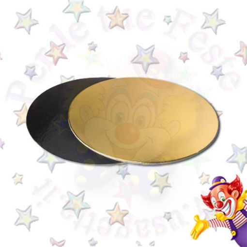 Immagine di Disco cartone Ø 14cm plastificato 2 lato oro/nero 34gr/pz 1pz