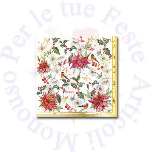 Immagine di Tovaglioli Christmas flower 33x33 16pz