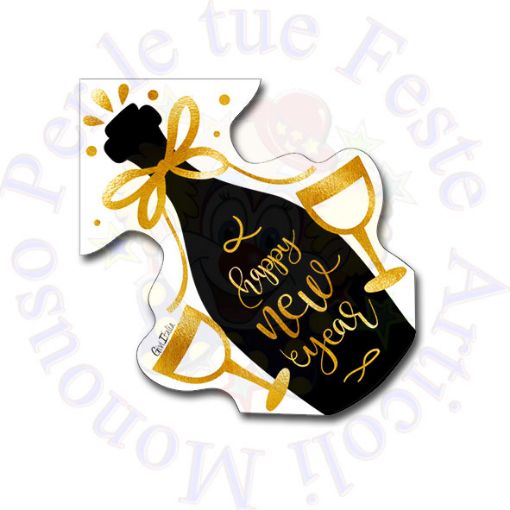Immagine di Tovaglioli sagomati happy new year bottle 33x33 16pz