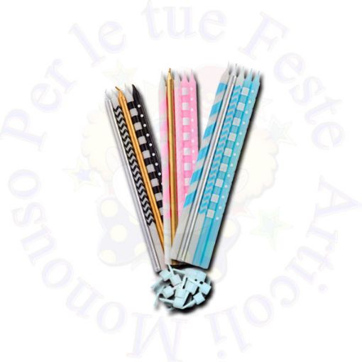 Immagine di BL.10 CANDELE STELO STAMPATE AZZURRO CM 15,5