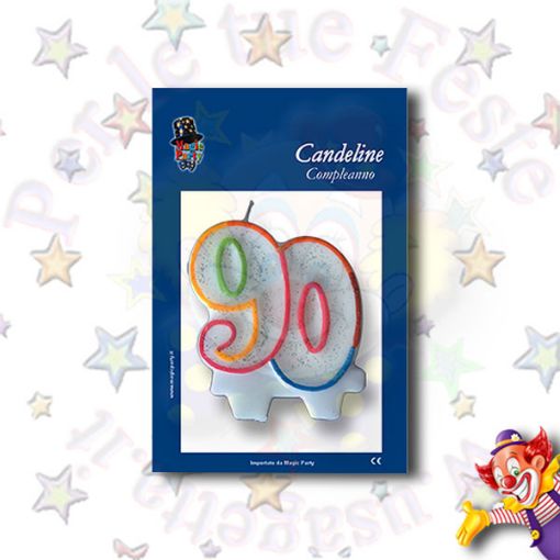 Immagine di Candela 90 anni con glitter