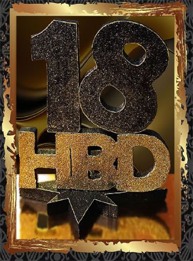 Immagine di Sagome pls 18 Anni con glitter 40x50