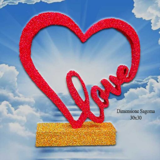 Immagine di Sagome pls Cuore LOVE 30x30cm