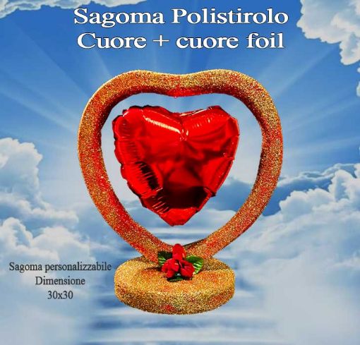 Immagine di Sagoma pls Cuore con inserimento palloncino foil 30x30cm