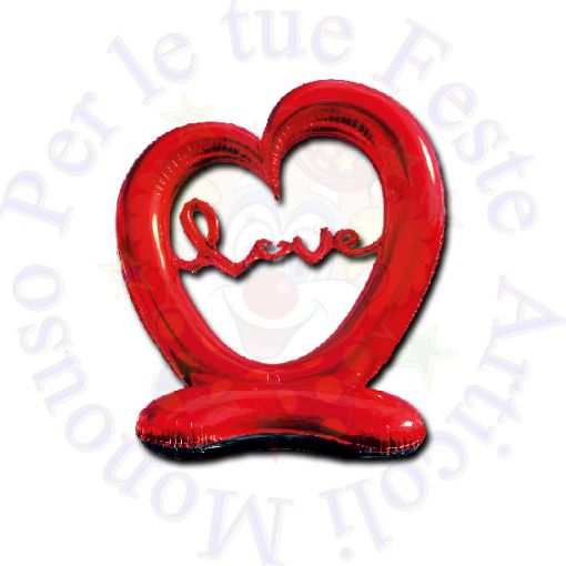 Immagine di Pallone standup cuore con scritta love rosso 120cm 1pz