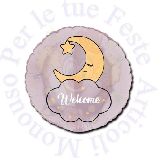 Immagine di Palloncino foil Welcome rosa Ø45cm 1pz