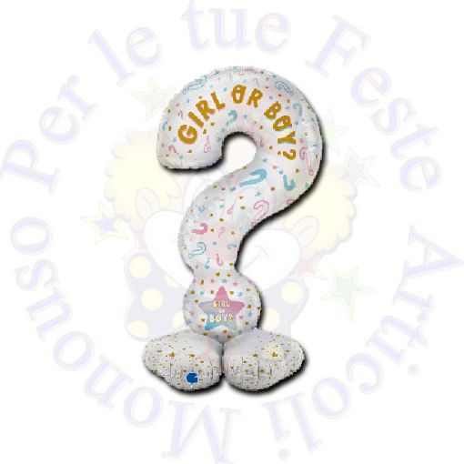 Immagine di Pallone supershape  standup punto interrogativo girl or boy 119cm 1pz