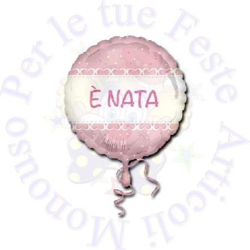 Immagine di Pallone foil è nata  rosa Ø45cm 18