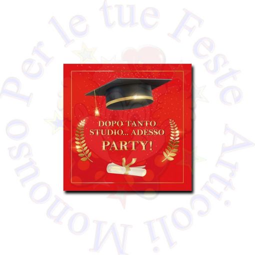 Immagine di Tovaglioli Laurea tocco e diploma adesso 25x25cm