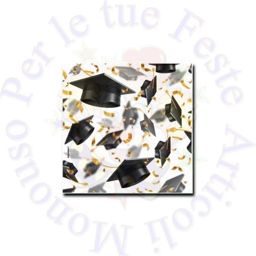 Immagine di Tovaglioli Laurea tocchi e palloncini 25x25cm