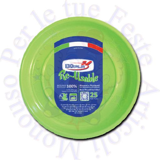 Immagine di Piatti piani verde acido Ø22 cm 25pz