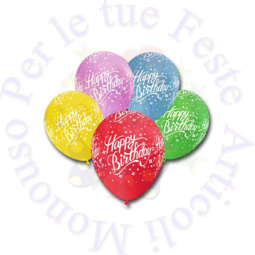 Immagine di Palloncino Happy Birthday lattice 30cm 1pz