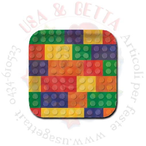 Immagine di Piatti quadri  Block party 23x23cm 8pz