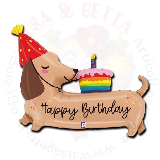 Immagine di Pallone bassoto Happy Bday 109cm