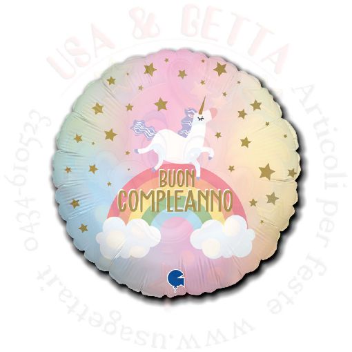 Immagine di Pallone unicorno pastello Ø 46cm