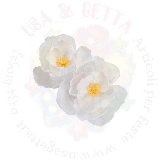 Immagine di Fiori in carta bianca Ø40/50cm 2pz