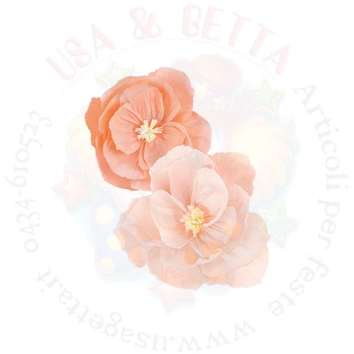 Immagine di Fiori in carta rosa/cipria Ø40/50cm 2pz