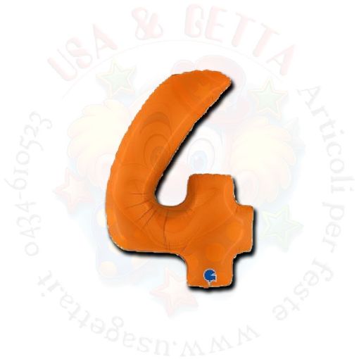 Immagine di Pallone numero 4 pastello arancione 102cm 1pz